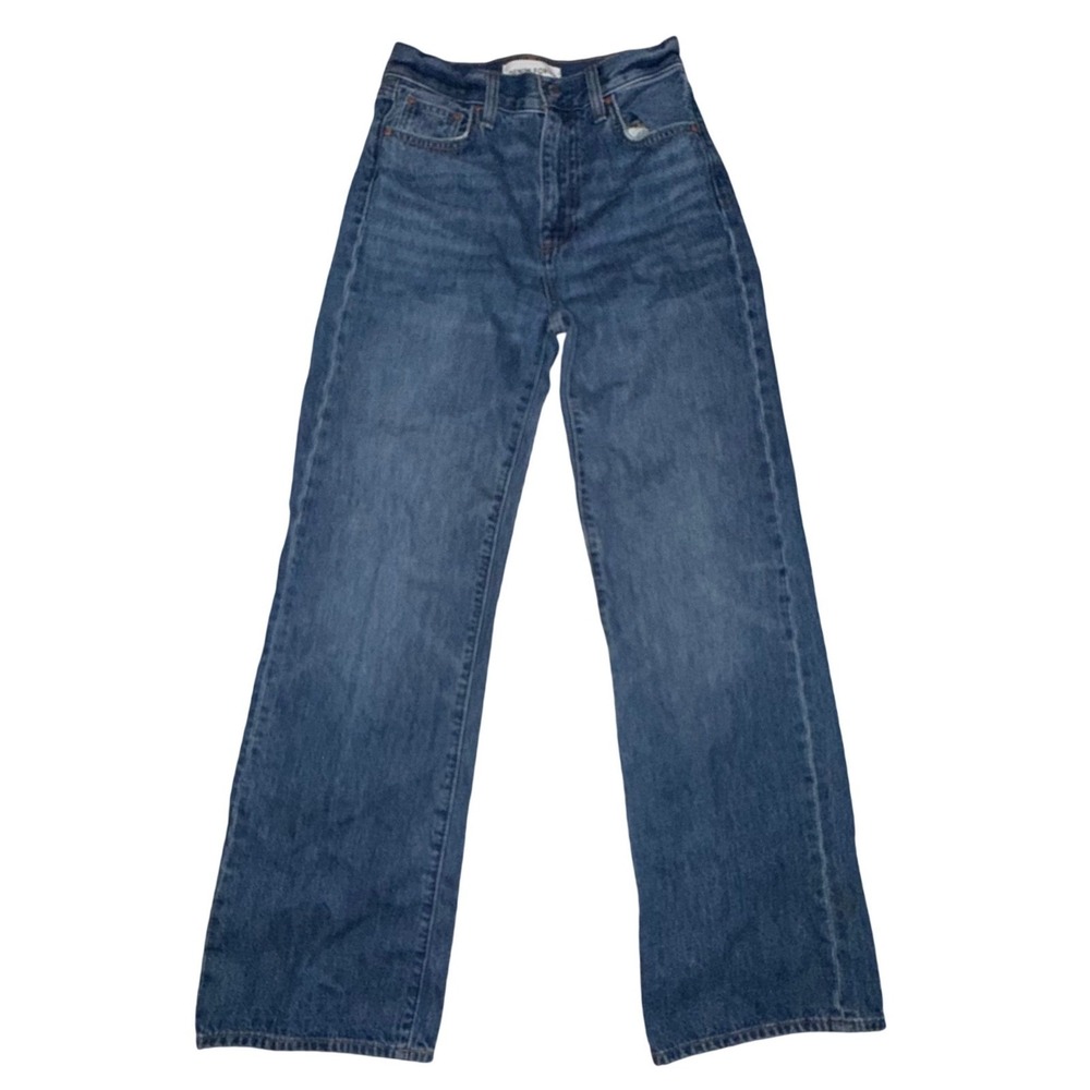 Denim Forum Winona Hi-Rise Wide Jeans 24 Blue 90s Vintage Style High Waisted